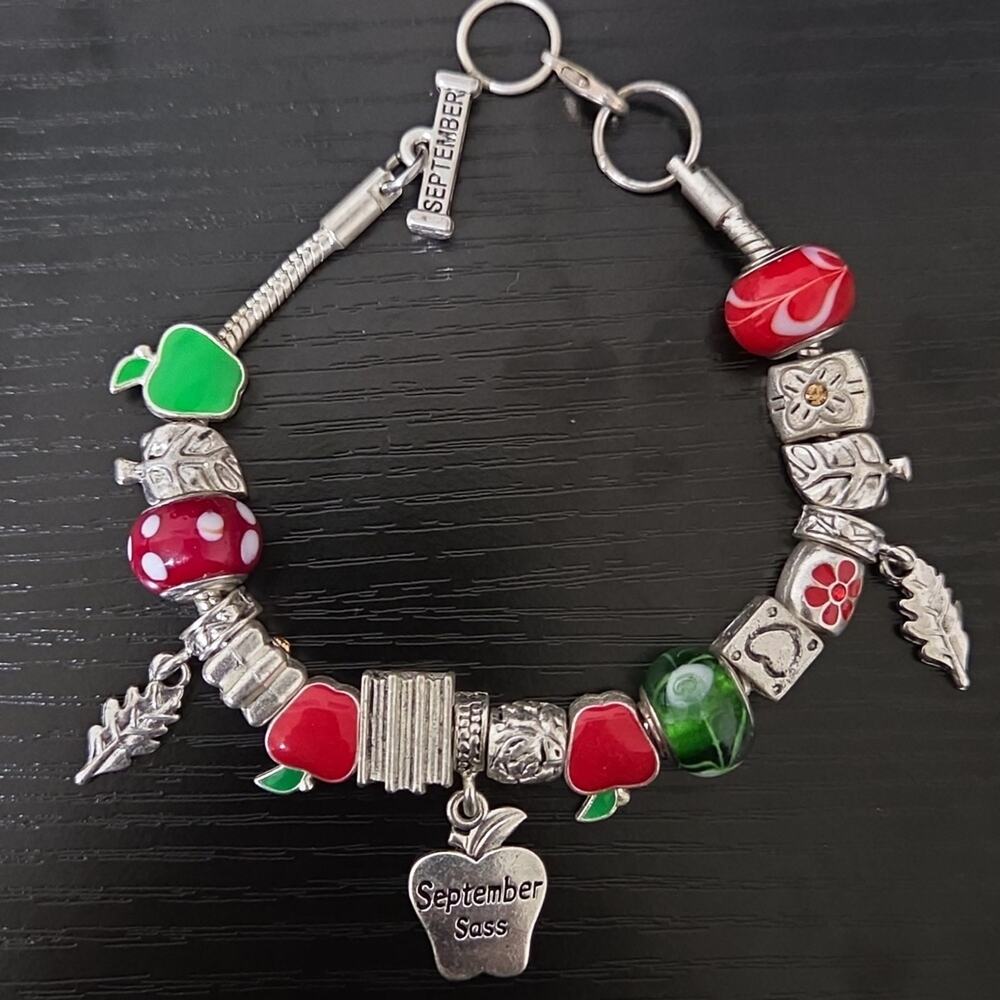 Willabee & Ward Toggle Charm Bracelet September Apple Teacher Autumn Fall